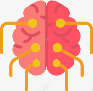 最强大脑大脑神经学扁平图标
