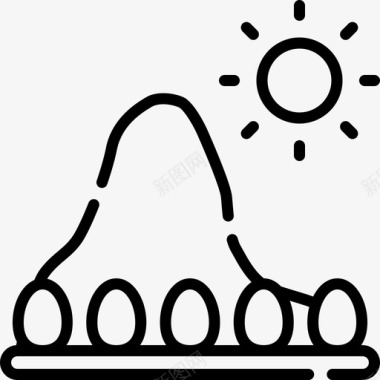 学爬山地生态学233线性图标