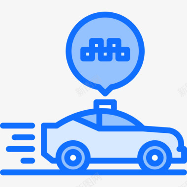 出租车矢量图出租车出租车5蓝色图标