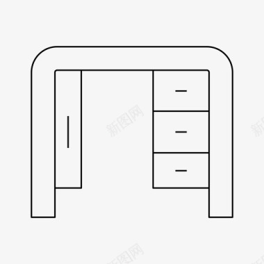 书桌书桌装饰家具图标