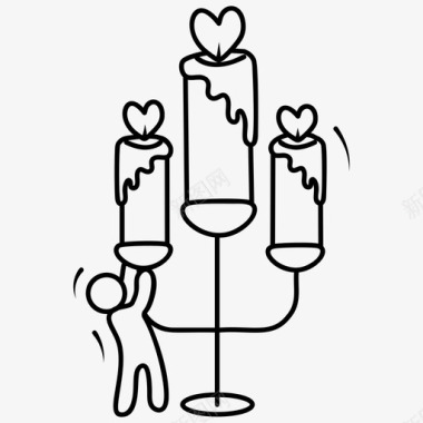 湖面微光烛台烛光微光图标