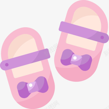 孩子和婴儿婴儿鞋婴儿淋浴46平底鞋图标