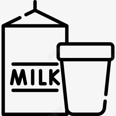牛奶早晨常规35线性图标