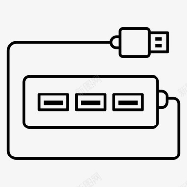 usb外部端口延长电缆延长线图标