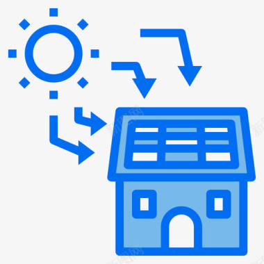 太阳太阳能太阳能4蓝色图标