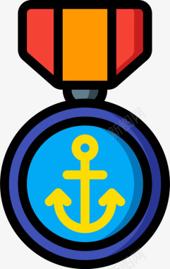 绘画颜色勋章海军陆战队8线性颜色图标
