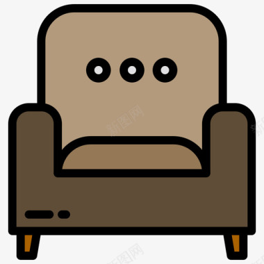 彩色沙发家具图标