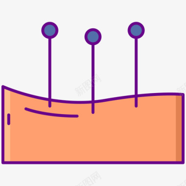 针灸素材针灸伤残10线色图标