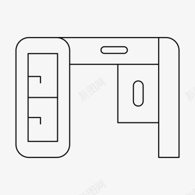 书桌书桌装饰家具图标