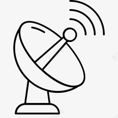 抛物面卫星抛物面碟通信技术射电望远镜图标