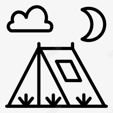 帐篷天空野营图标
