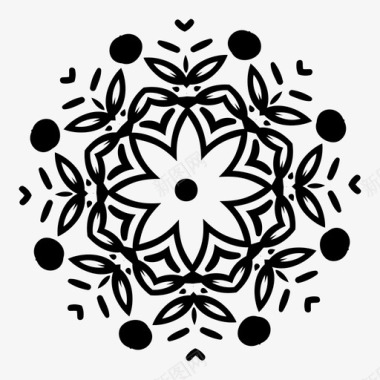抽象几何流体装饰图案曼陀罗抽象圆图标