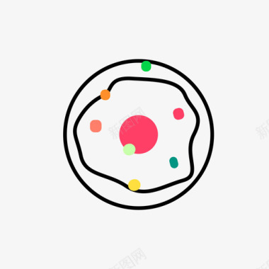 手绘科学素材甜甜圈图标