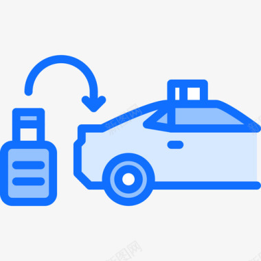 出租车矢量图行李出租车5蓝色图标