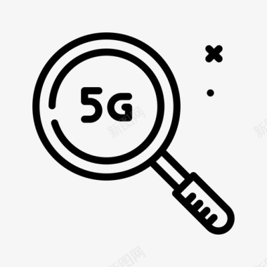 5G手机网络放大5g1线性图标