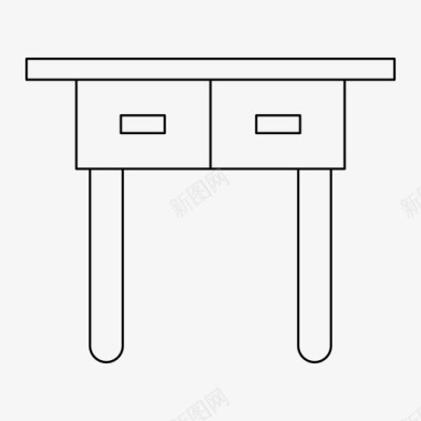 书桌书桌装饰家具图标