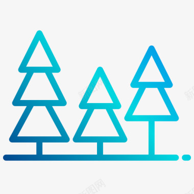 雪地里的树树庆祝46线性梯度图标