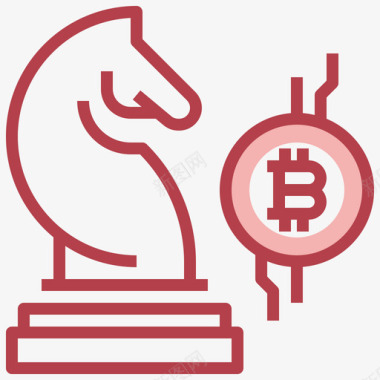 Horse区块链和金融科技4红色图标