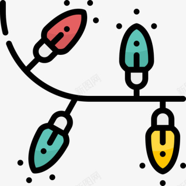 装饰颜色效果圣诞灯圣诞装饰10线性颜色图标