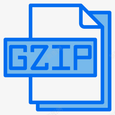 文件格式Gzip文件文件格式5蓝色图标