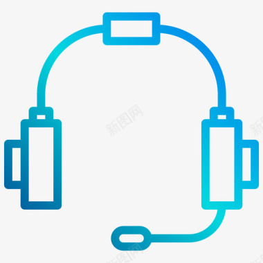 飞机线性图标耳机媒体技术2线性梯度图标