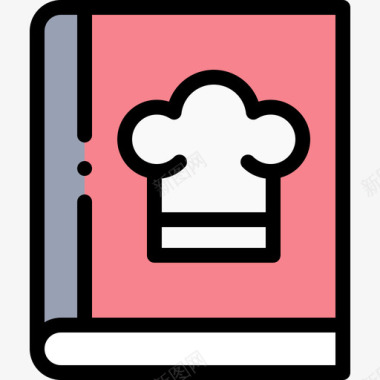 厨房置物架菜谱厨房116线性颜色图标