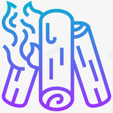 柴火烟熏柴火冬季144梯度图标