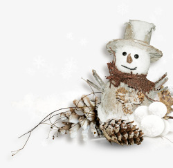 冬季雪人植物花卉装饰图案手账影楼照129冬季雪人植素材