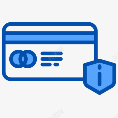 蓝色信用卡保护数据3蓝色图标