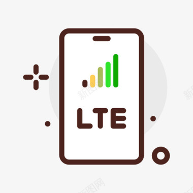 5G手机网络Lte5g2线性颜色图标