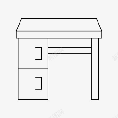 书桌书桌装饰家具图标