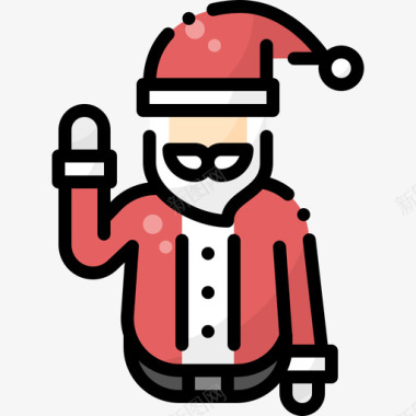 欢迎光临圣诞老人1直线颜色图标