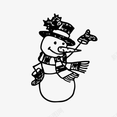 圣诞雪人雪人圣诞节冬天图标