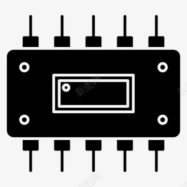计算机比较器ic芯片电子元件图标