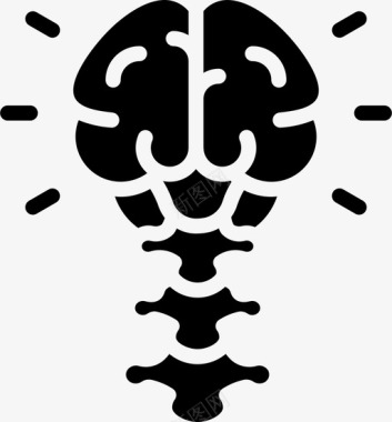 大脑矢量大脑神经学4填充图标