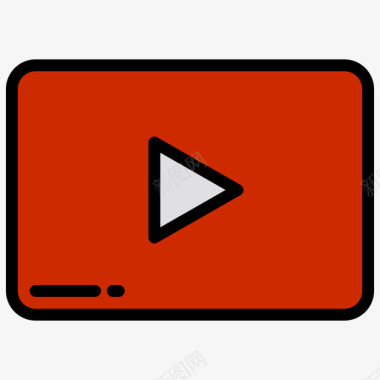 媒体Youtube在线流媒体10线性颜色图标