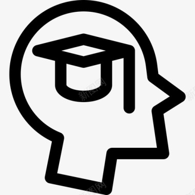 人脑图片教育人脑51线性图标