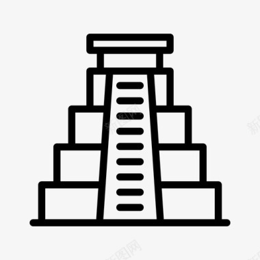 商业地产金字塔玛雅金字塔历史40年直线图标