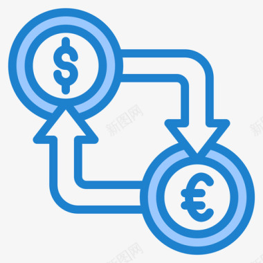 兑换icon货币兑换金融170蓝色图标