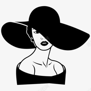 女人时尚帽子图标