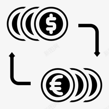 兑换icon货币兑换银行13填充图标