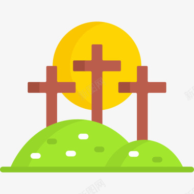 节日素材十字架复活节19日平铺图标