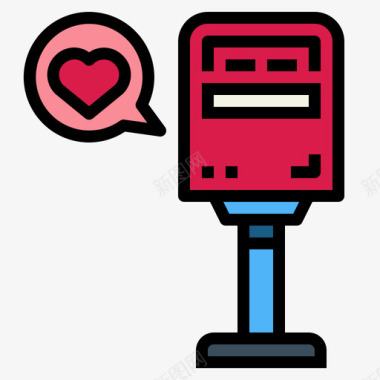 爱情气泡邮箱爱情和情人节6线性颜色图标