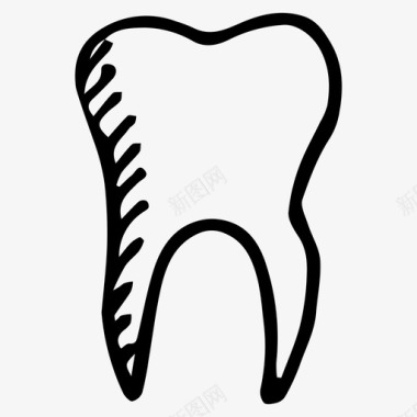 小牙齿牙齿牙科涂鸦图标
