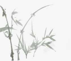 中国风水墨竹子古风竹叶竹林水彩手绘插画免扣PS设计素材