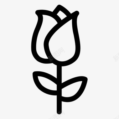 玫瑰花朵植物图标