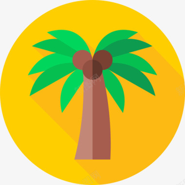 平坦棕榈树嘉年华67平坦图标