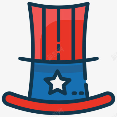 帽子帽子美国7线性颜色图标