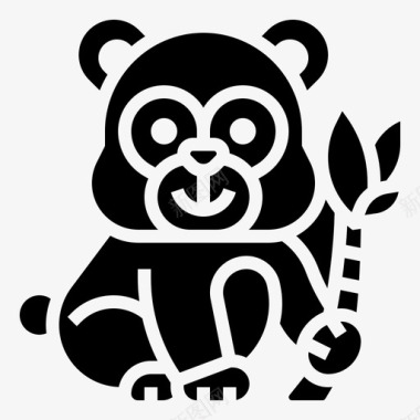 熊猫中国新年78字形图标