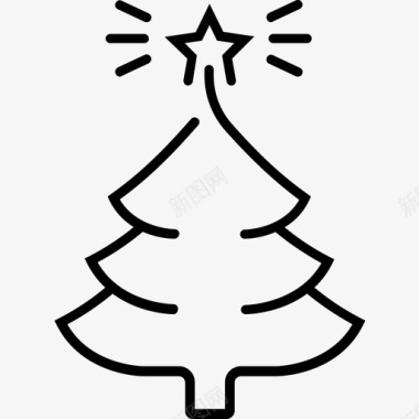 圣诞树上的装饰乐趣节日图标
